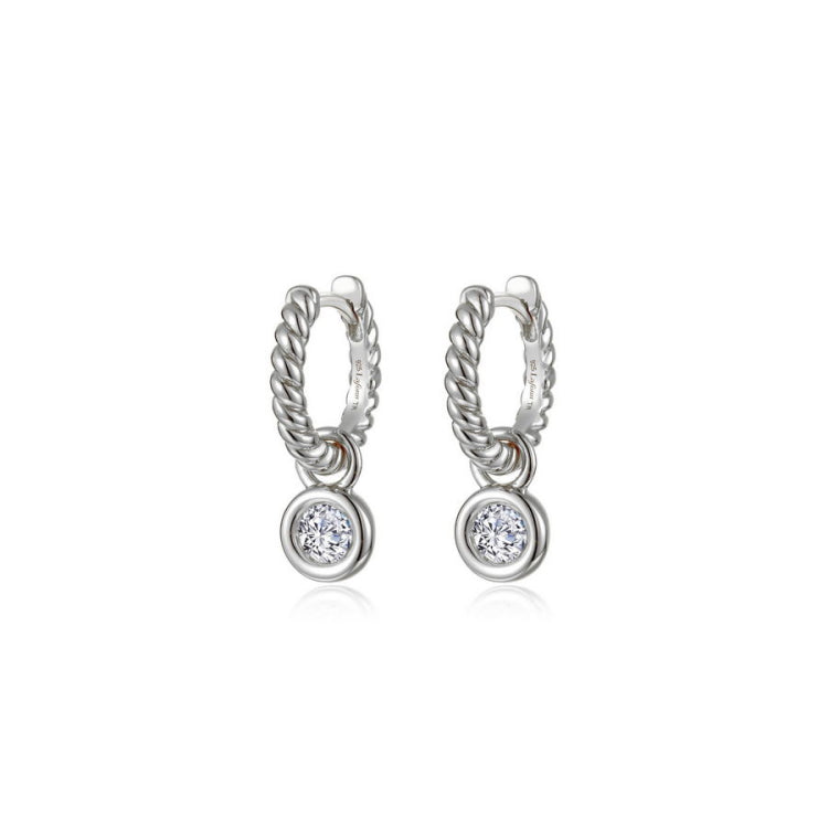 Cordelia Bezel Charm Huggie Earrings