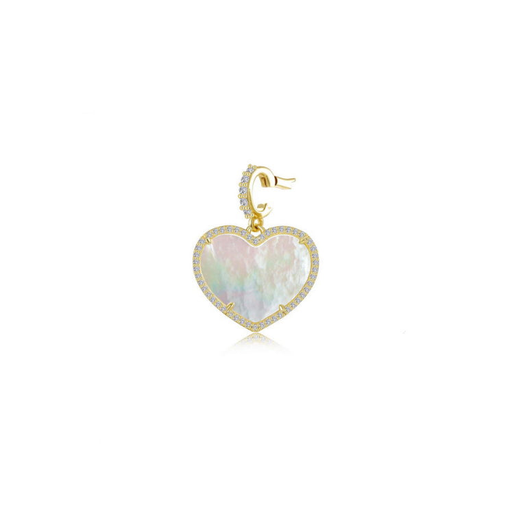 Pearlescent Heart Pendant Charm
