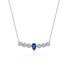 Sapphire Pear of Joy Necklace 