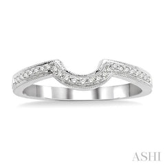 1/10 Ctw Round Cut Diamond Wedding Band in 14K White Gold