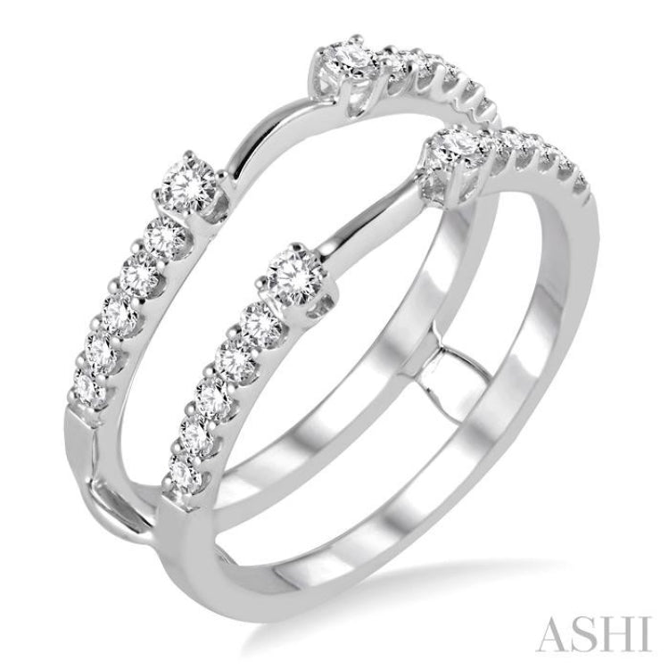 3/8 Ctw Round Cut Diamond Insert Ring in 14K White Gold