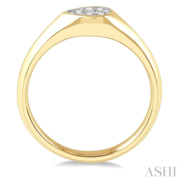 1/10 Ctw Pear Shape Lovebright Diamond Ring in 14K Yellow and White Gold