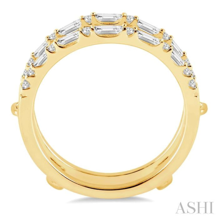 1/2 Ctw Baguette and Round Cut Diamond Insert Ring in 14K Yellow Gold