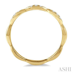 1/10 Ctw Marquise Lattice Round Cut Diamond Stackable Band in 14K Yellow Gold