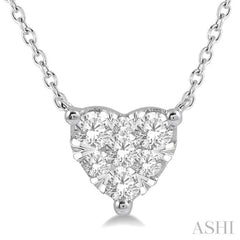 1/4 Ctw Lovebright Diamond Heart Pendant With Chain in 14K White Gold
