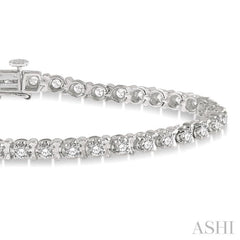 2 Ctw Round Cut Diamond Tennis Tulip Bracelet in 14K White Gold