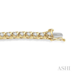 4 Ctw Round Cut Diamond Tennis Tulip Bracelet in 14K Yellow Gold