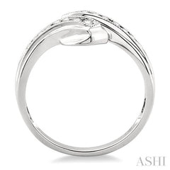 1/4 Ctw Round Cut Diamond By-pass Ring in 10K White Gold