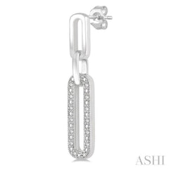 1/10 Ctw Round Cut Diamond Paperclip Earring in Sterling Silver