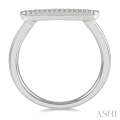 1/5 Ctw Pod Center Baguette and Round Cut Diamond Stackable Petite Fashion Ring in 10K White Gold