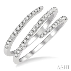 3/8 Ctw Open-End Round Cut Diamond Fashion Ring in 14K White Gold