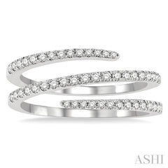 3/8 Ctw Open-End Round Cut Diamond Fashion Ring in 14K White Gold