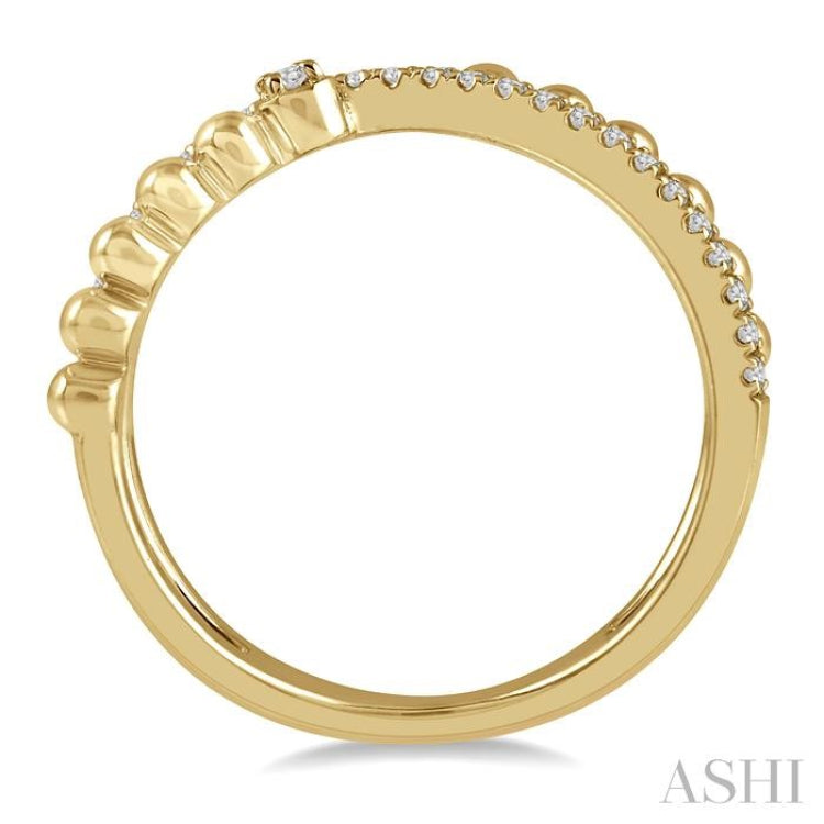 1/6 Ctw Criss Cross Split Shank Round Cut Diamond Fashion Ring in 10K Yellow Gold