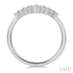 1/3 Ctw Chevron Marquise and Round Cut Diamond Fashion Ring in 14K White Gold
