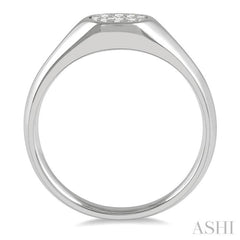 1/8 Ctw Oval Shape Lovebright Diamond Ring in 14K White Gold
