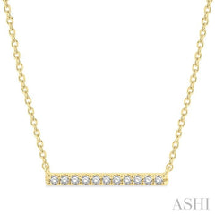 1/8 Ctw Bar Single Cut Diamond Petite Necklace in 10K Yellow Gold