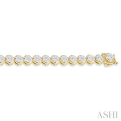 3 Ctw Lovebright Round Cut Diamond Bracelet in 14K Yellow and White Gold