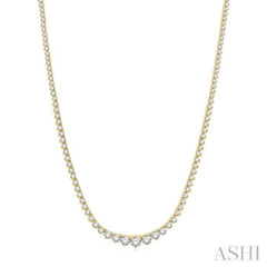 7 Ctw Riviera Round Cut Diamond Necklace in 14K Yellow Gold
