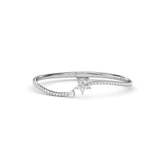 Asymmetrical Diamond Bangle Bracelet 