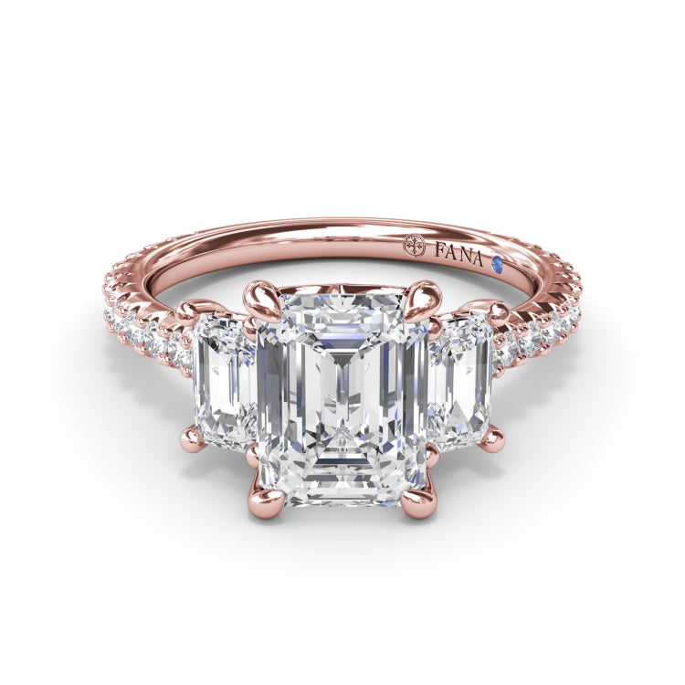 Three Stone Beauty Diamond Engagement Ring 