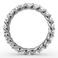 Shared Prong Woven Eternity Band 