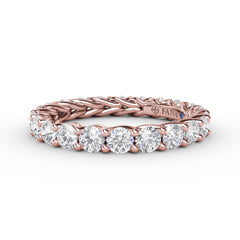 Shared Prong Woven Eternity Band 