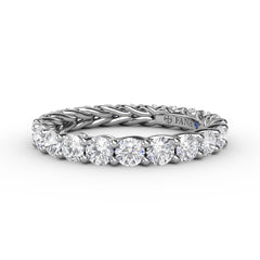 Shared Prong Woven Eternity Band 