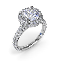 Diamonds Galore Halo Engagement Ring 