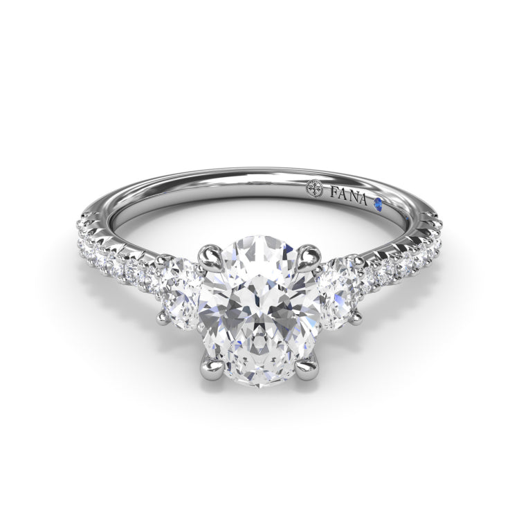 Dynamic Trio Diamond Engagement Ring 