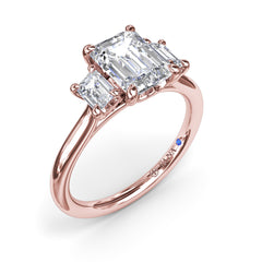 Three Stone Beauty Diamond Engagement Ring 