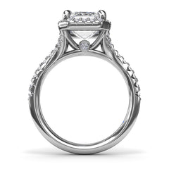Split Shank Diamond Halo Engagement Ring 