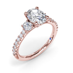 Dynamic Trio Diamond Engagement Ring 