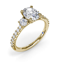 Dynamic Trio Diamond Engagement Ring 