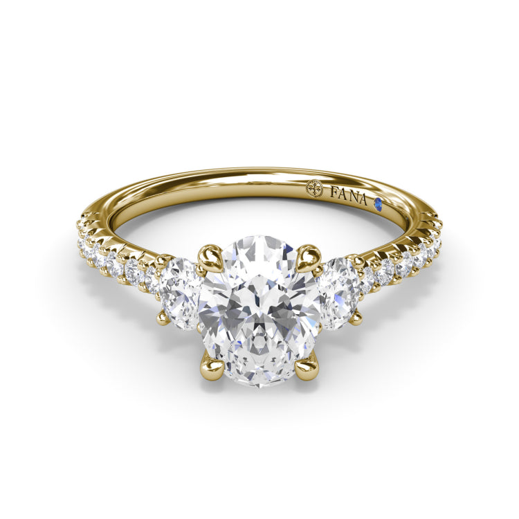 Dynamic Trio Diamond Engagement Ring 