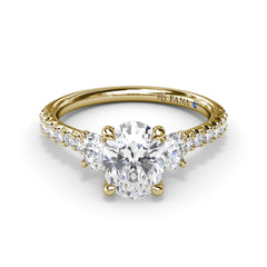 Dynamic Trio Diamond Engagement Ring 