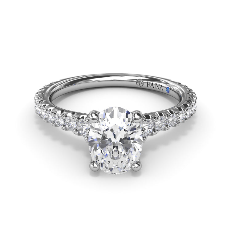 Sophisticated Side Cluster Diamond Band Engagement Ring 