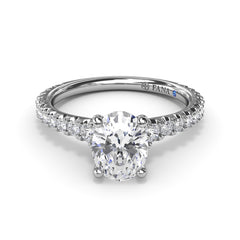 Sophisticated Side Cluster Diamond Band Engagement Ring 