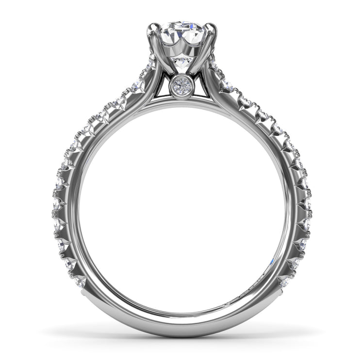 Sophisticated Side Cluster Diamond Band Engagement Ring 