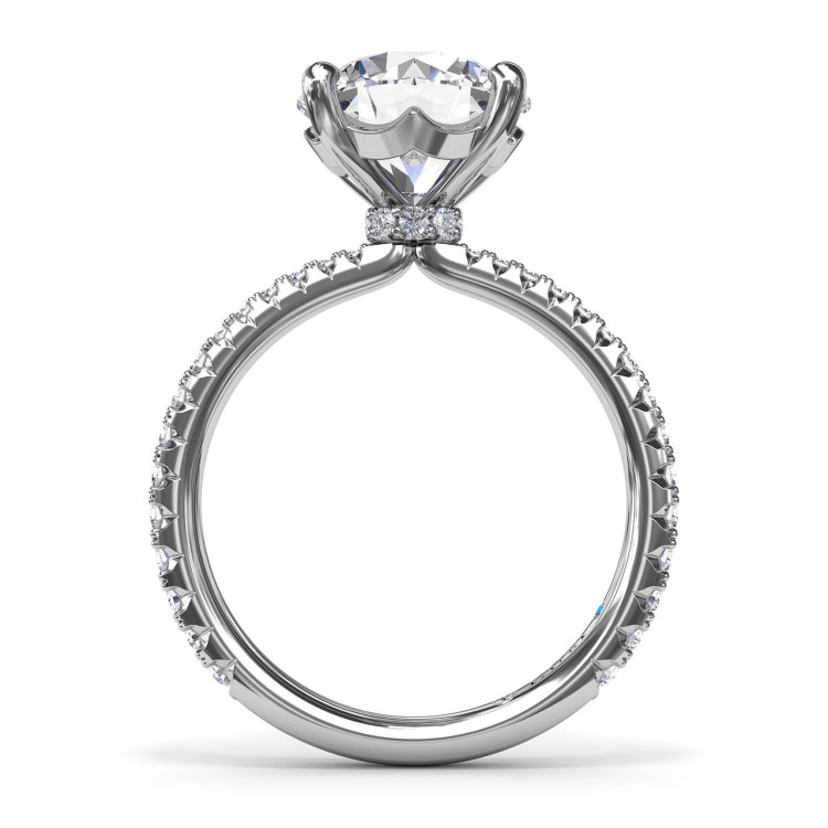 Hidden Halo Diamond Engagement Ring 