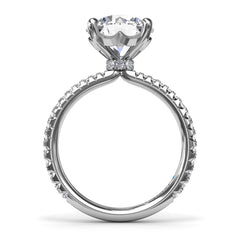 Hidden Halo Diamond Engagement Ring 