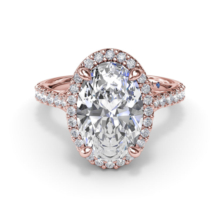 Majestic Halo Diamond Engagement Ring 
