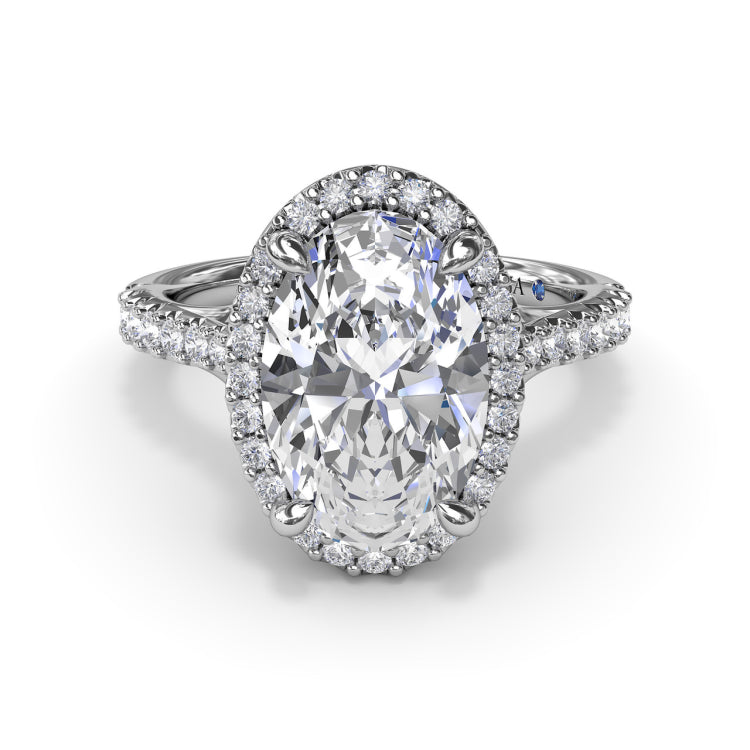 Majestic Halo Diamond Engagement Ring 