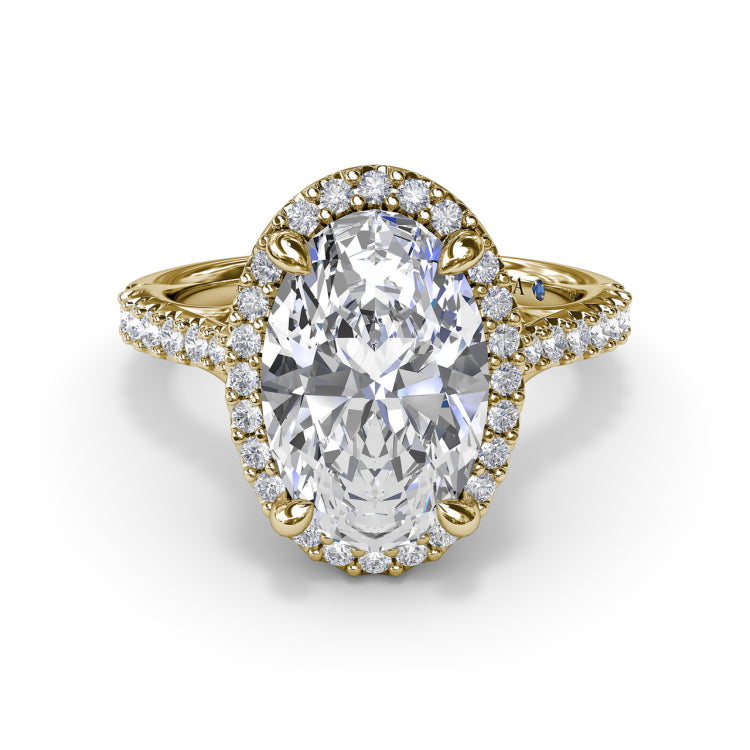 Majestic Halo Diamond Engagement Ring 