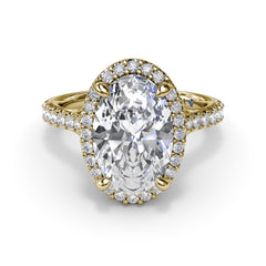 Majestic Halo Diamond Engagement Ring 