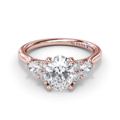 Pear Side Cluster Diamond Engagement Ring 