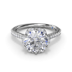 Blossoming Halo Diamond Engagement Ring 