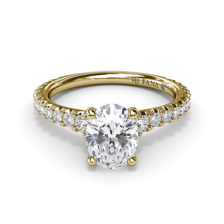 Sophisticated Side Cluster Diamond Band Engagement Ring 