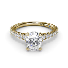 Sophisticated Side Cluster Diamond Band Engagement Ring 