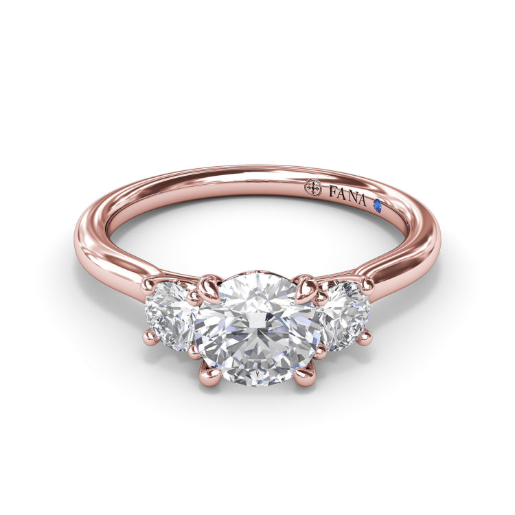 Petite Three-Stone Diamond Engagement Ring