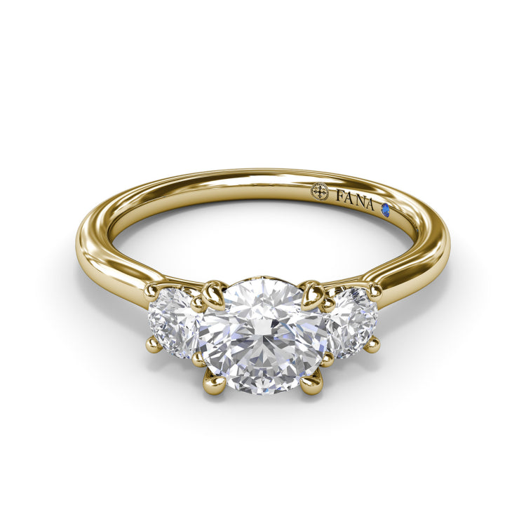 Petite Three-Stone Diamond Engagement Ring